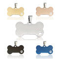 Customized Logo Stainless Steel Series Decoration Laser Pet Hollow Bone Shape Tags Engraving Metal Blank Necklace Cat Dog Tag