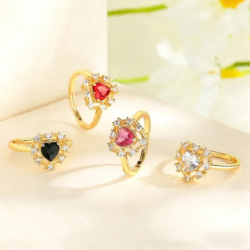 Bijouterie 18K Laminated Gold Bisuterias Fashion Jewelry Rings Women With Zircon Stones in 18K Gold Plating for Valentines Gift