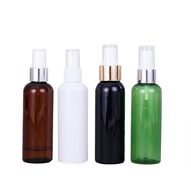 Luxury 30ml 60ml 100ml 150ml 250ml 300ml 500ml Amber White Black Green Blue Plastic Pet Mist Spray Bottle with Gold Cap