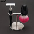 JDK Men's Shaving Stand Bowl Brushes Kit Metal Handle Gift Set