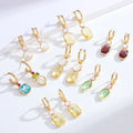 Wholesale New Jewelry Fashion Women Female Brass Gold Plated Earrings Color Irregular Square Heart Zircon Dangle Earring
