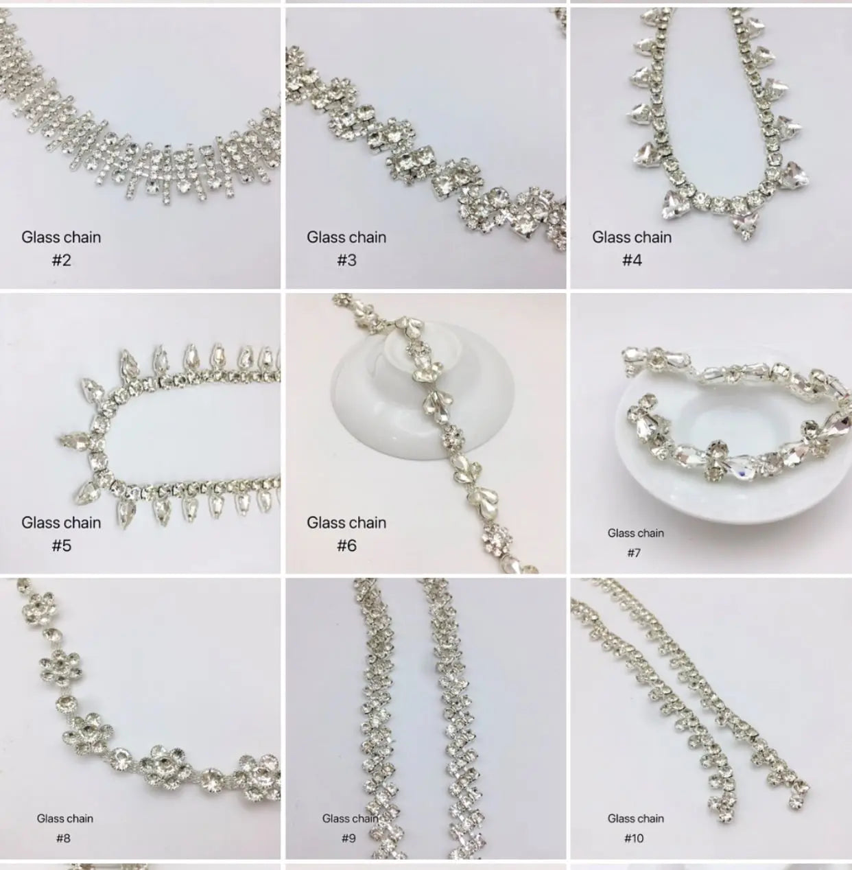 SINRONG Glass Diamond Decorative Rhinestone Flower Chain Pearl Chain for DIY Crystal Trimmed Shoes and Dresses