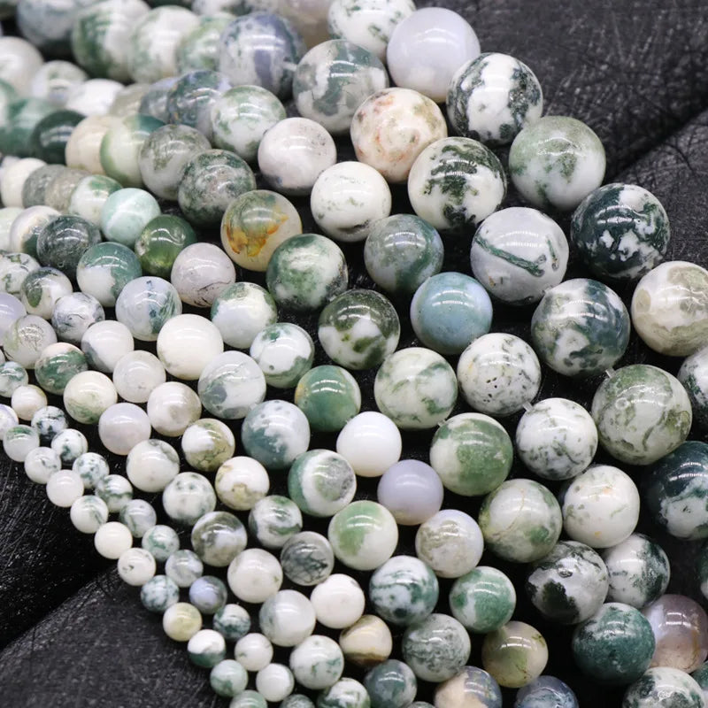 Hot Sale High Quality Mixed Color Moss Agate 10mm 12mm Loose Round Natural Stone Beads for Jewelry Making
