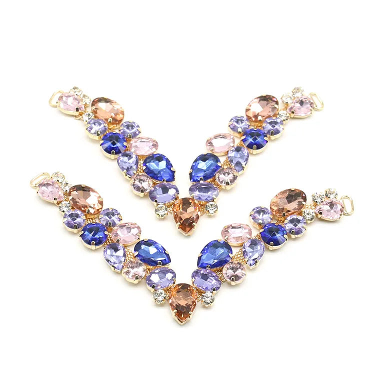 Lady Summer Flip-Flops Sandals with Rhinestone Chain Shoe Decoration Cheap Trimmings with Chain Buckles