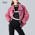New Winter New Style Wool Coat Handsome and Fashionable Coat Hit Color Button Wool Coat Women Custom