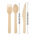Disposable  Food Grade Wood Utensils Travel Cutlery Kit 160mm Wooden Cutlery Set