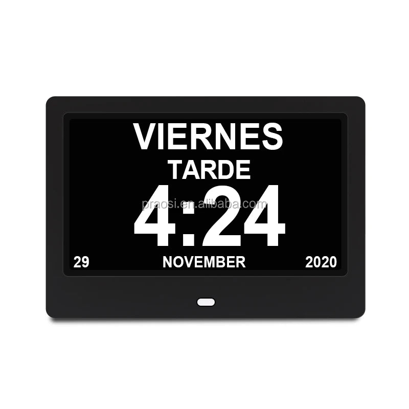 7" Lcd Alarm Clock Large Fonts Table Wall Digit Calendar Dementia Clock With Medication Alarm Reminder