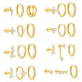 Chic Hypoallergenic Zircon Hoop Earrings Set for Women Engagement Mother's Day Gift MegaBDM