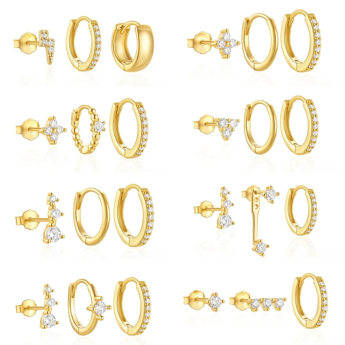 Chic Hypoallergenic Zircon Hoop Earrings Set for Women Engagement Mother's Day Gift MegaBDM