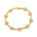 Hot Sale Hiphop Iced Fashion Alloy Crystal Jewelry Gemstone Snowflakes Chain Necklace Bracelet Chain Set
