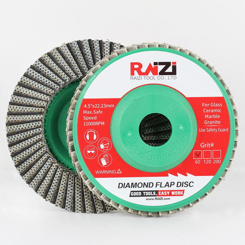 Raizi Tools - 4inch/100mm Diamond Electroplated Grinding Flap Disc Wheel for All Stone and Glass metal