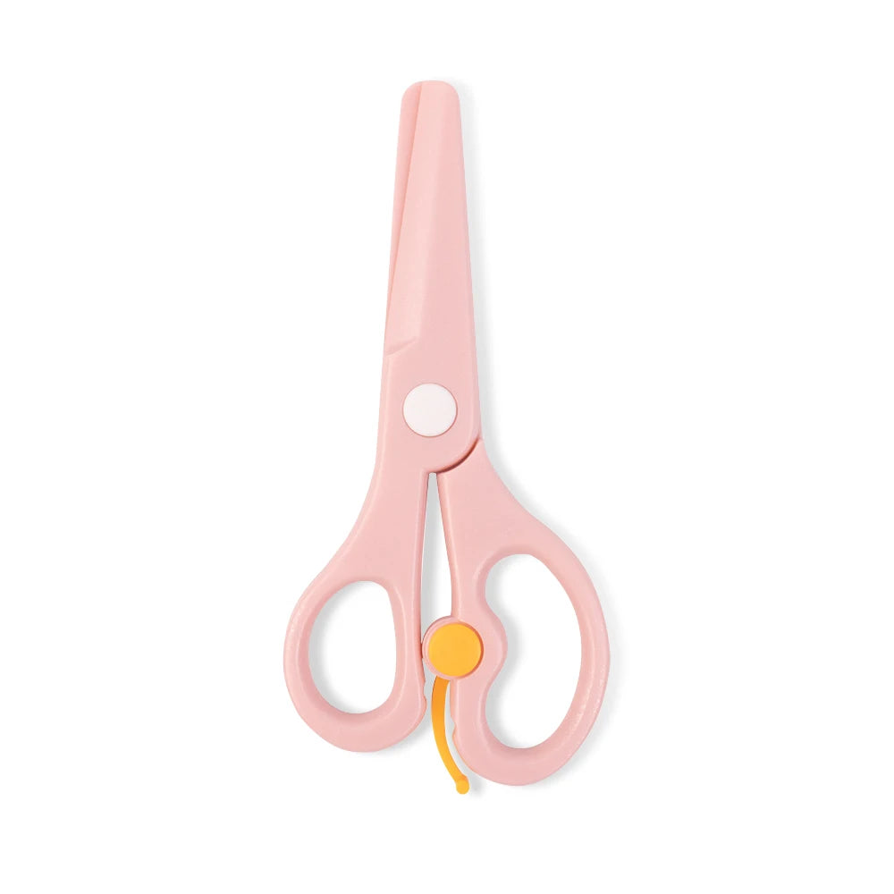 Children's Toddler Paper-cut Knife Rebound Full Plastic Safety Hand-cut Paper Small Scissors for Kids