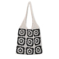 2024 Mona Luxury Bohemian Fashion Crochet Knitted Women's Tote Bags Vintage Beach Shopping Two Handles Spring Summer Polyester