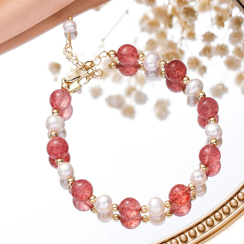 Wholesale 19cm Fashion Freshwater Pearl Charm Bracelets Crystal Bracelet Pearl Beads DIY Jewelry for Children's Bracelet