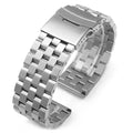Stainless Steel Solid 5 Beads Watch Belt  Stainless Steel Quick Release bar 20mm 22mm  for  Smart Watch Butterfly Buckle