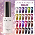 HONEY GIRL New Arrival High-Density 9D Star Cat Eye Gel Polish 12 Colors Gel Top Coat LED Lamp Soak UV Magnetic Cat Eye Polish