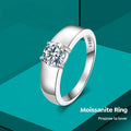 ICEOUTBOX 1ct Brilliant Moissatine Diamond Minimalism Rings  Men Real 925 Sterling Silver Engagement Fine Luxury Jewelry
