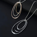 TongLing European Vintage Long Sweater Necklace Jewelry Oval Charm Necklace for Daily Life