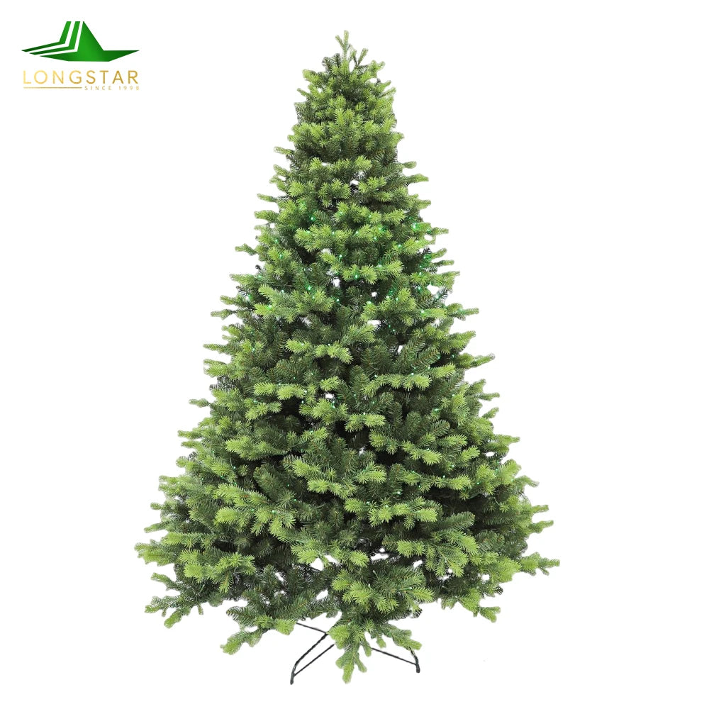 Prelit Luxury Big Wholesale 6.5ft 7.5ft 9ft PE PVC Artificial Christmas Tree With LED Lights