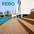 Modern Style Grooved Terrace Engineering Bamboo Decking Flooring Click Installation Anti-Slip Waterproof for Outdoor Garden Use