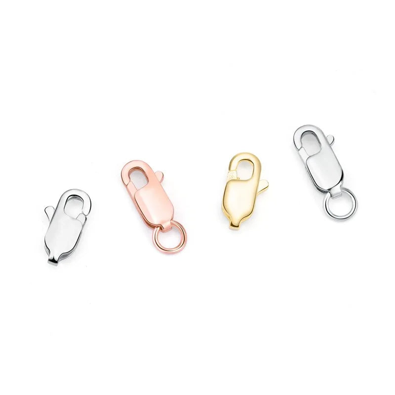WHOLESALE PRICE 100% Real 925 Sterling Silver 8/10/11 mm Rectangle Lobster Clasp Jewelry Findings Connector Components for DIY