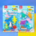 Wholesale School Students Stationeryt Creative 3D Sea Animal Shape Cute Cartoon Eraser Set