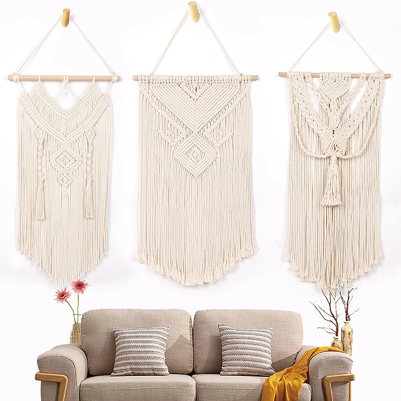 Weave Wall Tapestry Cotton Rope Bohemian Style Wall Hanging Tapestries Decoration