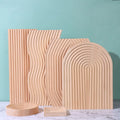Wholesale Custom Nordic Water Ripple Beech Bamboo Wooden Coffee Tea Bread Food Dinner Serving Trays
