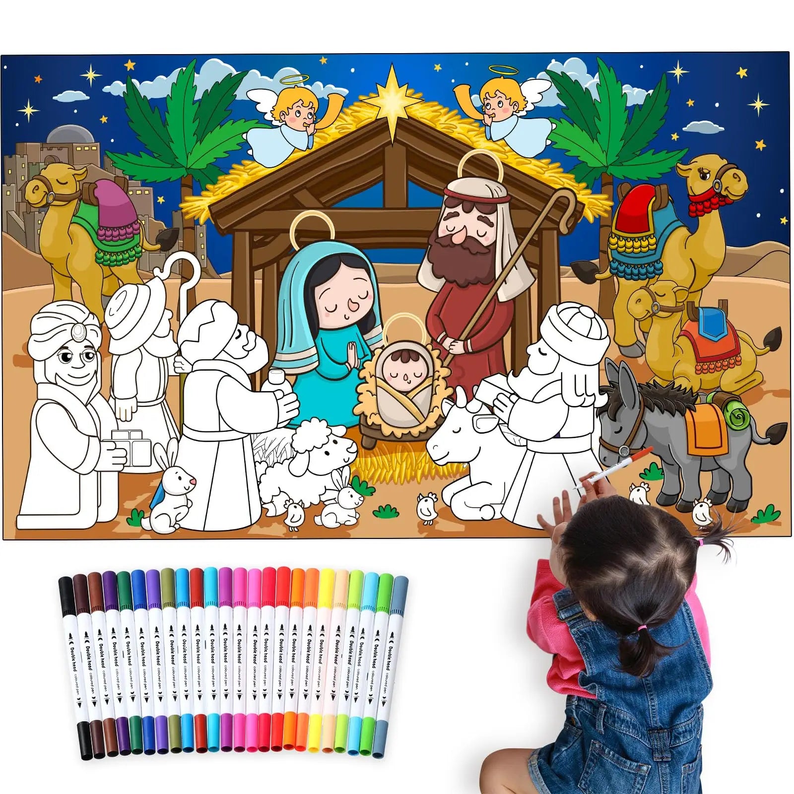 Custom Logo DIY Painting & Coloring Roll Children's Drawing Paper Poster with Color Filling Flexographic Printing