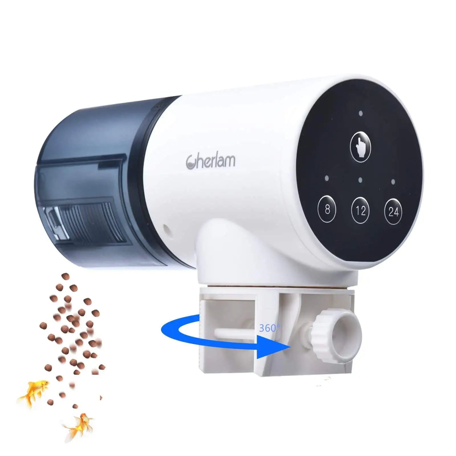 Cherlam Intelligence Suitable for Fresh Water&Sea Water Fish Feeder Fish Tank Aquarium Accessories Automatic Fish Tank Feeder