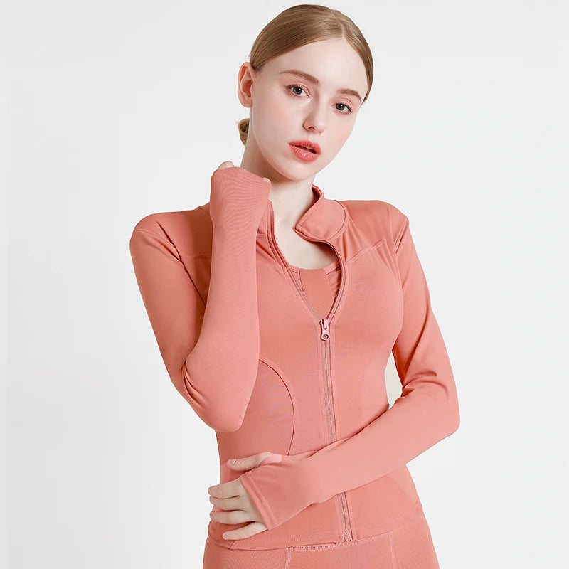 Autumn Women's Customized Yoga Top Soft Fitness Sports Running Training Jacket Windproof Outdoor Jacket