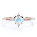 Wholesale Factory Jewelry 925 Sterling Silver Rainbow Natural Moonstone Ring for Women Engagement Wedding Ring
