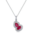 S925 Silver Artificial Lab Grow Ruby Gourd Necklace Lucky Red Diamond Cubic Zirconia Women Pendant Necklace
