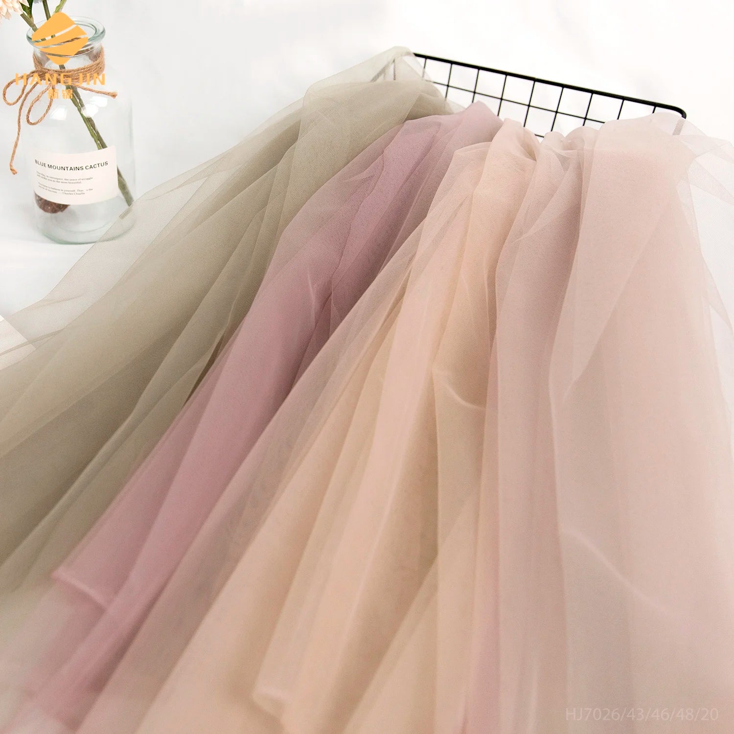 Polyester Wholesale Soft Tulle for Tutu Dresses Decoration Table Cloth Mesh Net Green Color Tulle Net Mesh Fabric
