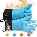 Customized 5-Finger Silicone Oven Mitts Gloves Heat Resistant Insulation Kitchen Baking Tools Printed Style Oven Gloves
