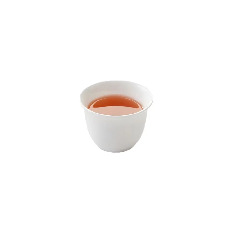 Simple White Ceramic Teacups Chinese Porcelain Portable Teacup for Tea and Coffee Drinking