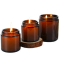 100ml 250ml 500ml Amber Customer Label Empty Glass Candle Jars with Metal Lid