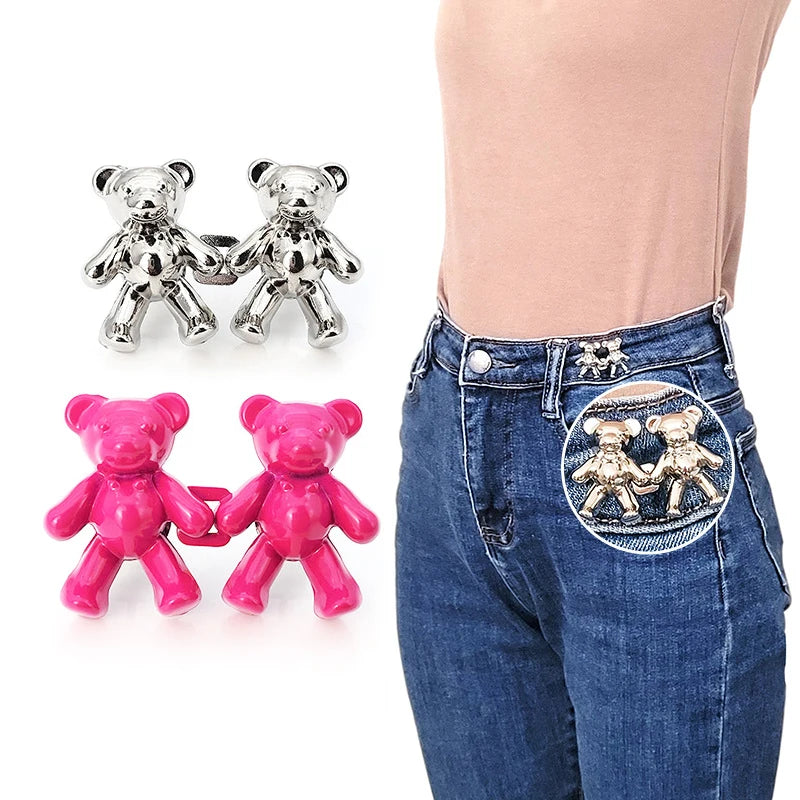 Custom Waist Cute Fancy Sublimation Removable Instant Jeans Pin Buttons Adjustable Bear Buttons for Pants