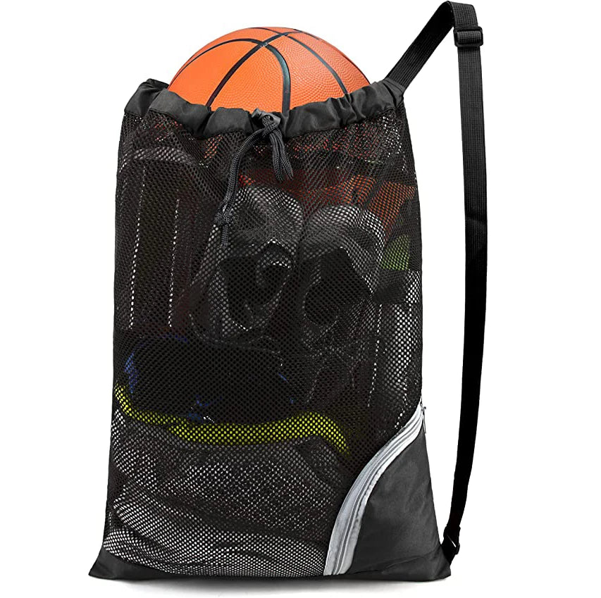 Beach Swim Bag Mesh Foldable for Swimmer Pool Net Bag for Gear Beach Gym Ball
