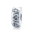 Vintage European Brand 925 Sterling Silver DIY Bracelet Zircon Relief Charm for Women Fashion Jewelry-SCC1557