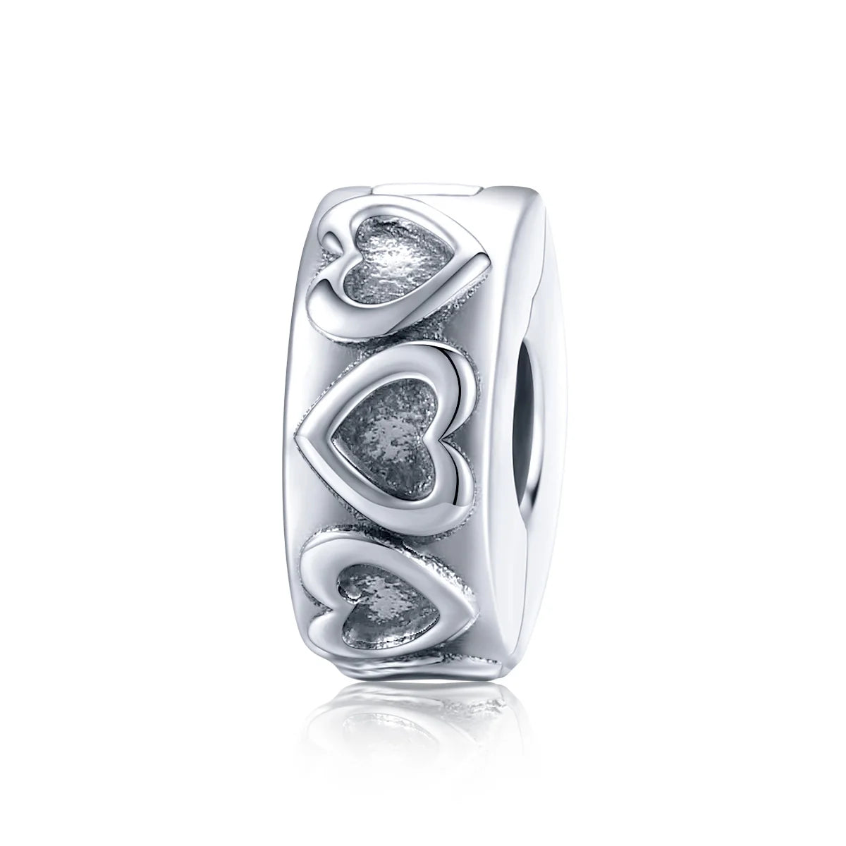 Vintage European Brand 925 Sterling Silver DIY Bracelet Zircon Relief Charm for Women Fashion Jewelry-SCC1557