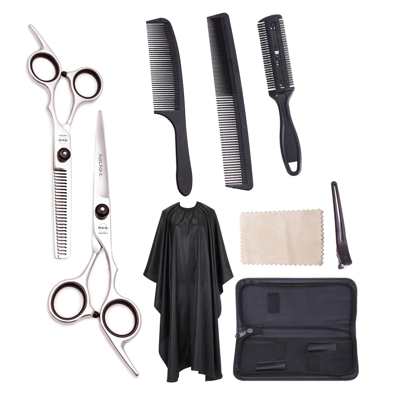 Hair Cutting Scissors Set 6'' AQIABI Brand Thinning Shears Hairdressing Scissors Hairdresser Cape A1001 Hot Sell Home
