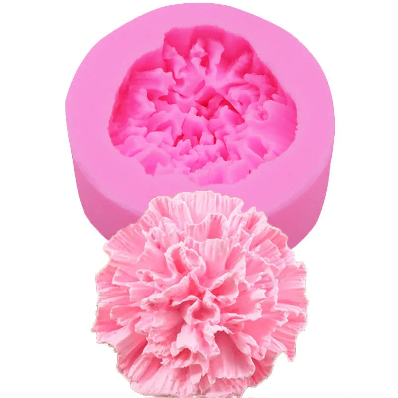 HY 3D Flower Mold Carnation Peony Mold for Candle Soap Fondant Cake Decorating