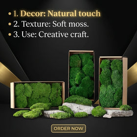 HFloral Wholesale Handmade Multi-color Preserved Reindeer Moss Bulk Eco-Friendly Stabilized Square Moss for Indoor Wall