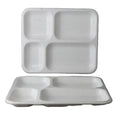 Wholesale Commercial Dinnerware Cafeteria and School Use Non-Slip Rectangle Melamine 4 Sections Compartment Plate