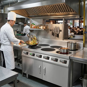 In-Smart WM-03 Commercial Electric Induction Cooker Stainless Steel Wide Restaurant Cabinet-style Hob Stovetop 220V 3500W