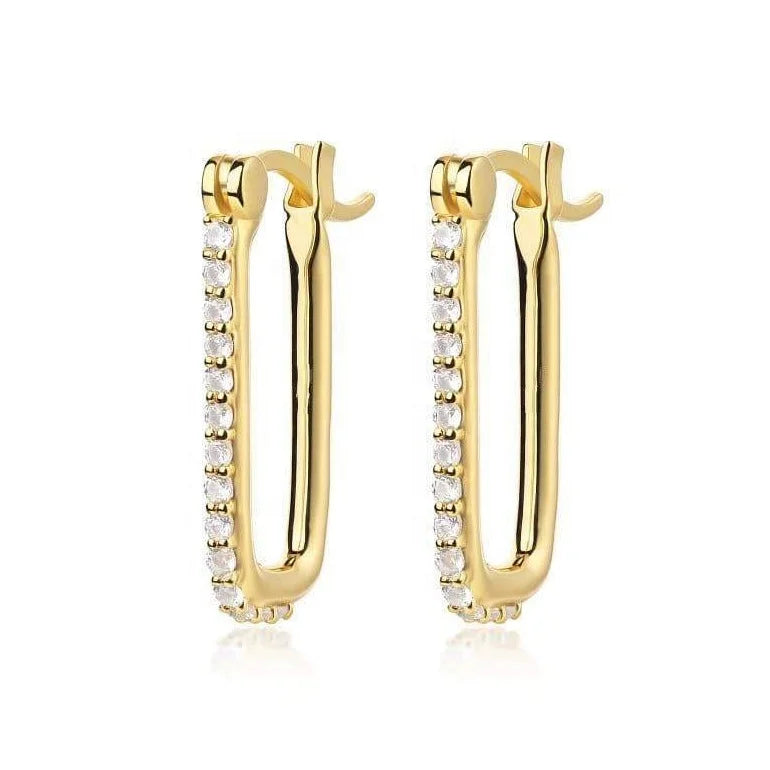 Hot Selling 18k Gold Plated Cubic Zirconia Huggie Earrings Hoop 925 Silver Jewelry