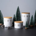 Factory Wholesale Large Middle Small Printed Kitchenware Food Storage Container Christmas Ceramic Jar with Lids