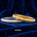 Chinese Retro Italian Court Brushed Craftsmanship With Gemstones S925 Silver Gold Bracelet for Women Bangles