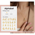 EManco Fashion Jewelry Gold Stainless Steel 26 Capital Tiny Initial Art Letter Pendant Necklace Women Birthday Stone Necklaces